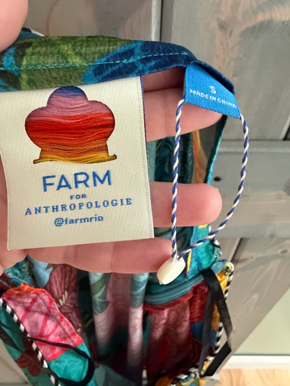 FARM Rio for Anthropologie bold tropical floral wrap style long skirt size small - Picture 3 of 9